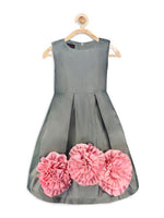 pspeaches Girls Grey Fit & Flare Dress