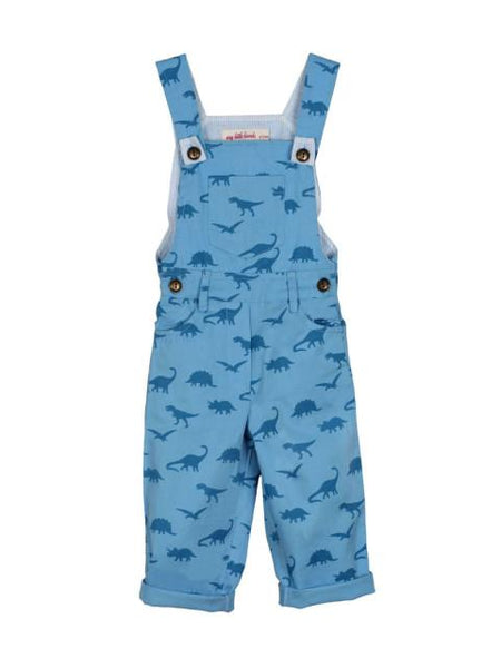 My Little Lambs Unisex Blue Printed Dungarees